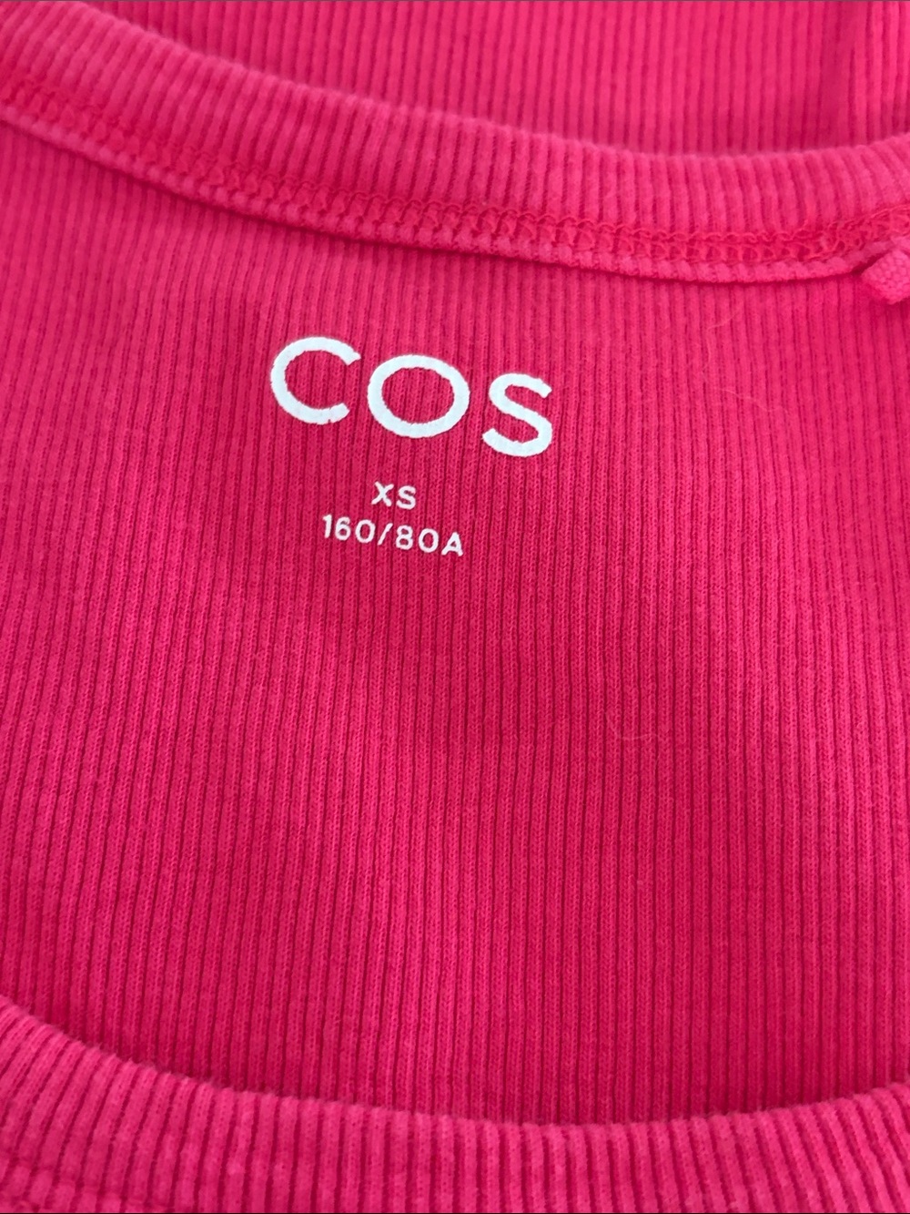 COS Hot Pink Ribbed Tank Top - Picture 6 of 9